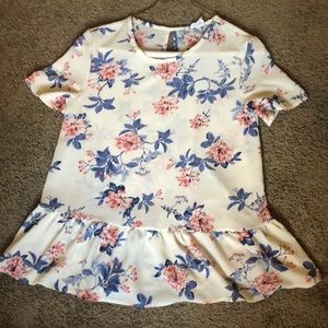 Flower Peplum Top